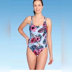 Kona Sol Medium Coverage One Piece Swimsuit Floral Women (S) -- NWT